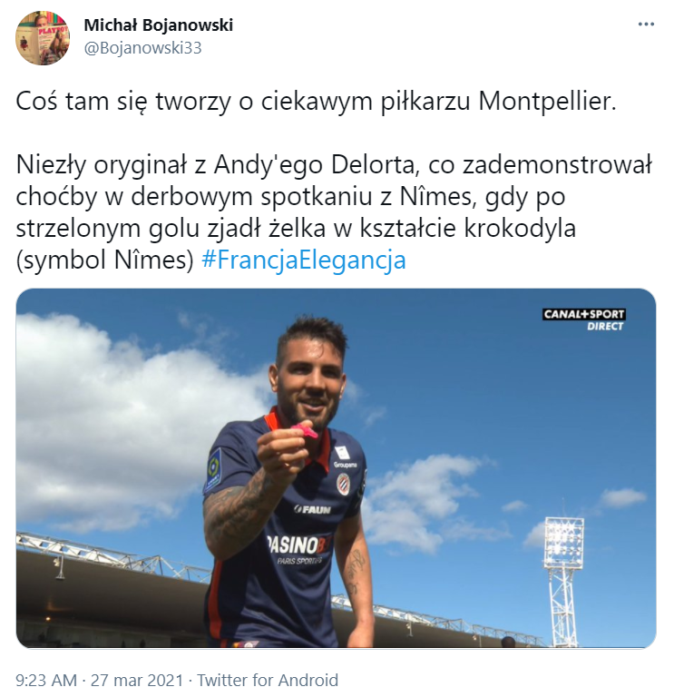 GEST piłkarza Montpellier po STRZELENIU GOLA ekipie Nimes